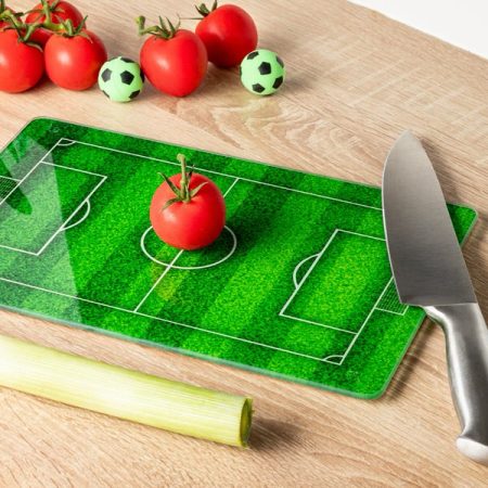 Üveg vágódeszka futballpálya mintával