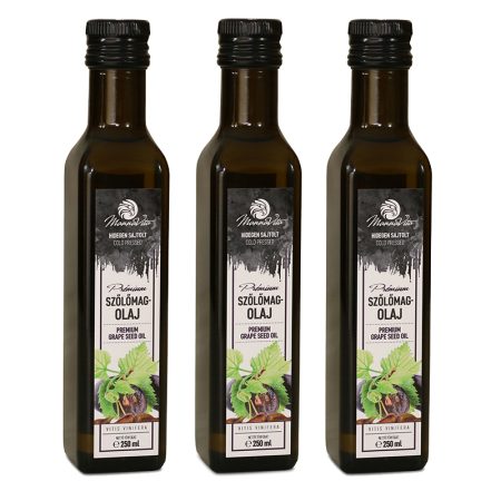 Mannavita Szőlőmagolaj 100%-os üvegben, 3 x 250ml