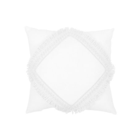 Boho dekoratív párna csipkével - Fehér