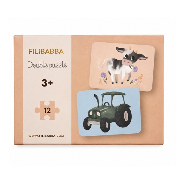 Filibabba Double Puzzle 12 db Farm