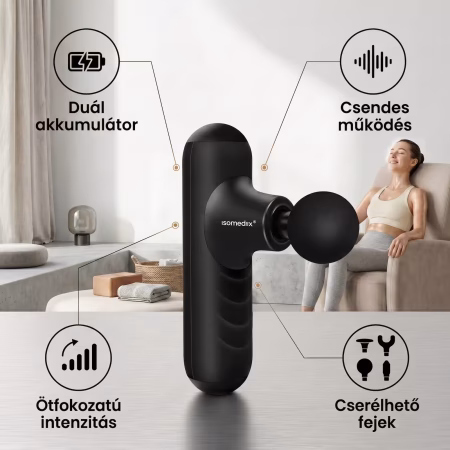 Isomedix mini masszázspisztoly - gyors segítség az izmoknak - kompakt méret