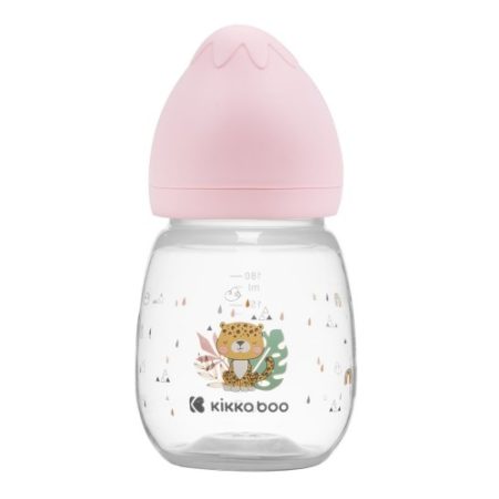 KikkaBoo Savana rózsaszín cumisüveg 180 ml 3m+