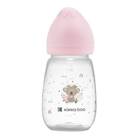 KikkaBoo Savana rózsaszín cumisüveg 260 ml 3m+