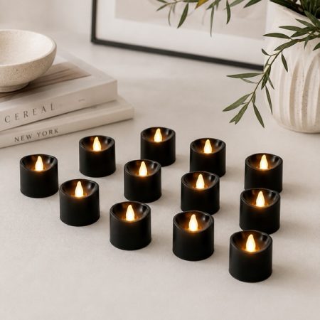Fekete LED gyertyák (12 darab)