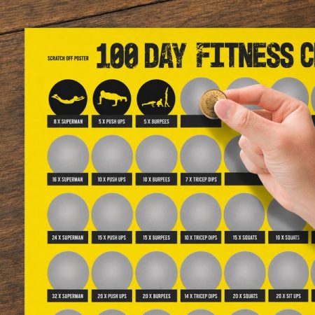 100 napos fitnesz kihívás kaparós poszter