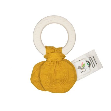 Tikiri Safari – természetes gumiból és biopamutból készült rágóka - Mustard