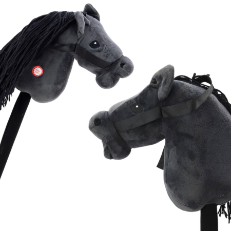 Hobby Horse hosszú szőrű rúd ló fekete hanggal