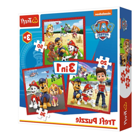 3 az 1-ben Happy Dogs Paw Patrol Trefl 34867 rejtvény