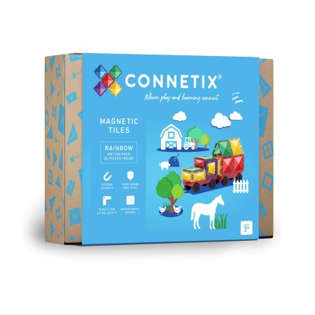 Connetix csempe - Mágneses építőkészlet Rainbow Motion 24 db