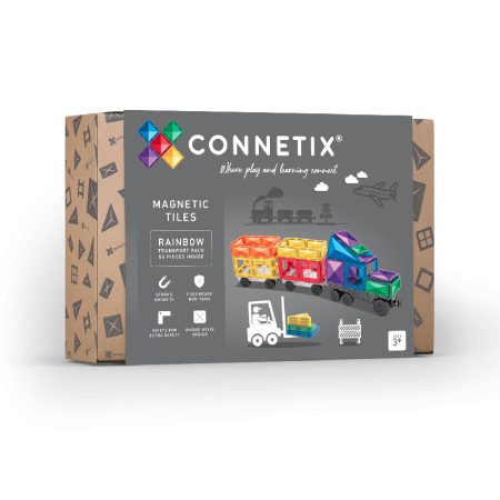 Connetix csempe - Mágneses építőkészlet Rainbow Vehicles 50 db