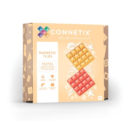 Connetix csempe - Mágneses alapok Pasztell Lemon & Peach 2 db