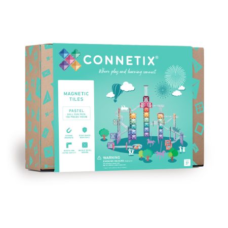 Connetix csempe - Mágneses Építőkészlet Pasztell labdapálya 106 db