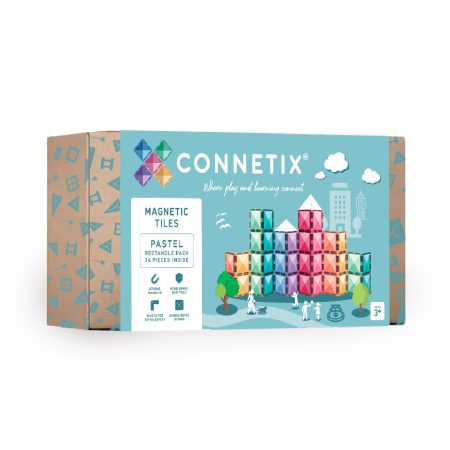 Connetix csempe - Mágneses építőkészlet pasztell téglalapok 24 db