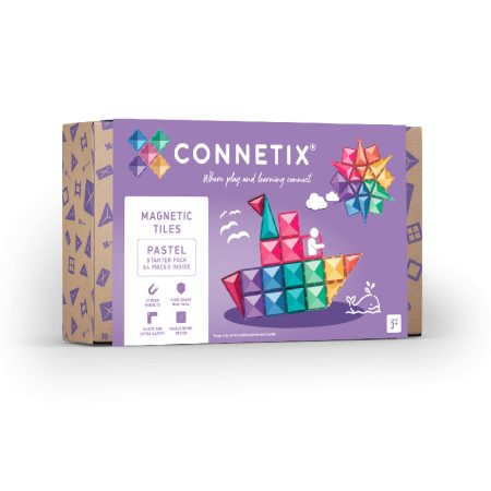 Connetix csempe - Mágneses Építőkészlet Pasztell Kezdőkészlet 64 db
