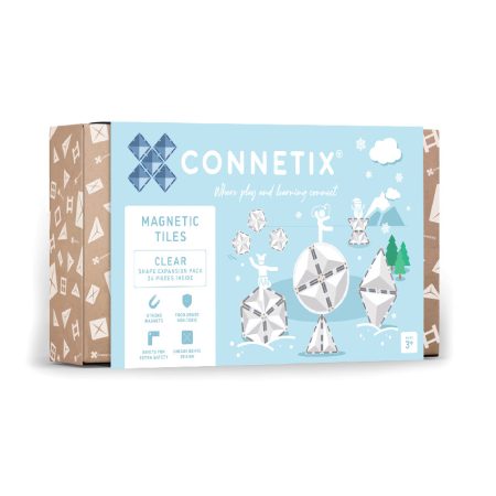 Connetix csempe - Mágneses építőkészlet átlátszó bővítőkészlet 24 db
