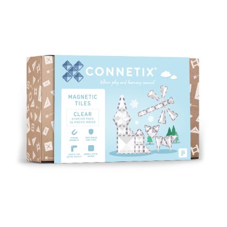 Connetix csempe - Mágneses Építőkészlet Átlátszó Kezdőkészlet 34 db