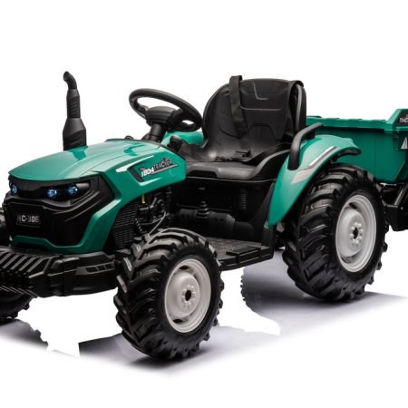 Elektromos gyerek traktor utánfutóval HC-306 24V sötétzöld