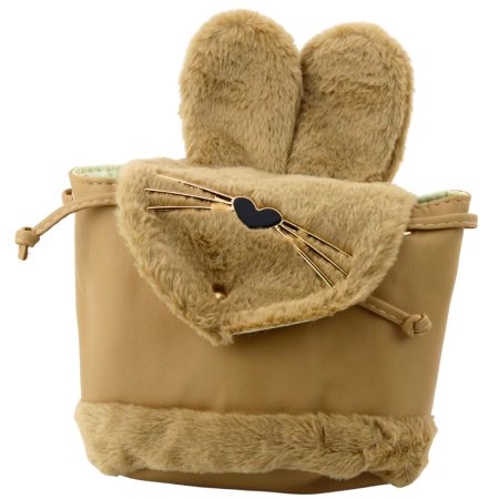 Gyerek hátizsák plüss fülekkel 22cm 4L bézs