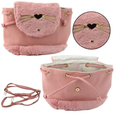 Gyerek hátizsák plüss fülekkel 22cm 4L rózsaszín