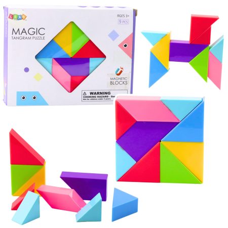 Mágneses Tangram kockák matricákkal