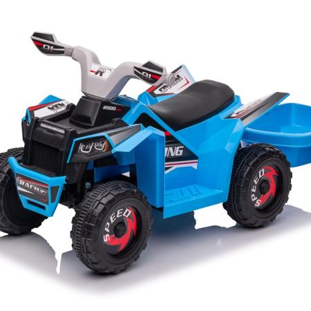 Gyerek elektromos quad utánfutóval + megafon 6V7Ah kék