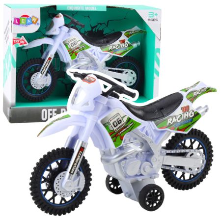 Motorkerékpár Crossbike Off-Road effektekkel fehér