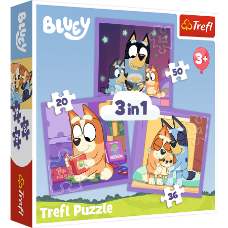 Puzzle 3 az 1-ben Ismerd meg Bluey Trefl 34895