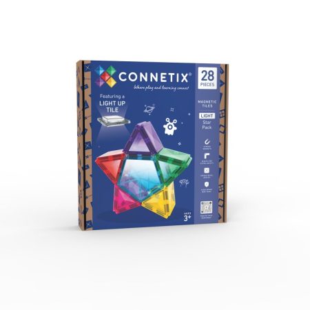 Connetix Tiles - Mágneses építőkészlet világító LED elemmel 28db