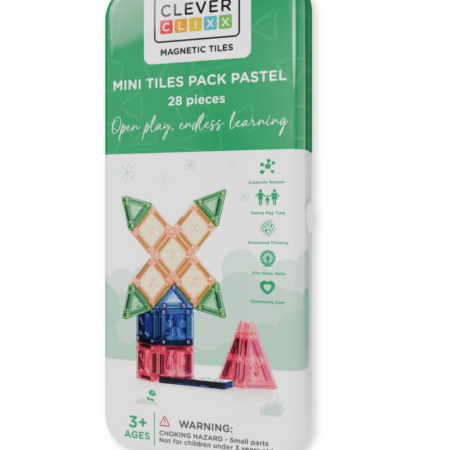 Cleverclixx Mini Pastel magnetická stavebnice zelená 28 ks