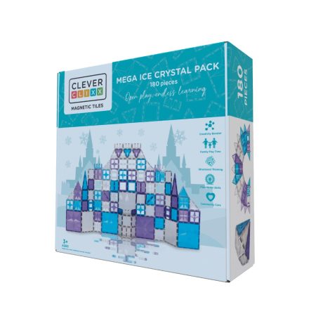 Cleverclixx Tiles Mágneses építőkészlet nagy kristály készlet 180 db