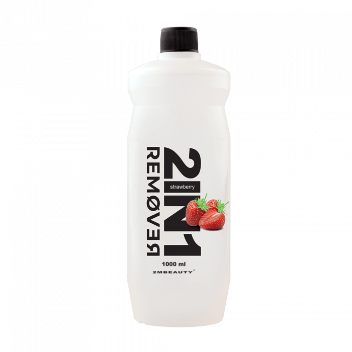 2in1 Gél Lakk Leoldó és Lakklemosó Folyadék - Strawberry (1000ml )