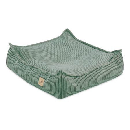 Padlópuff négyzet alakú Prémium kordbársony 60 × 60 cm zöld
