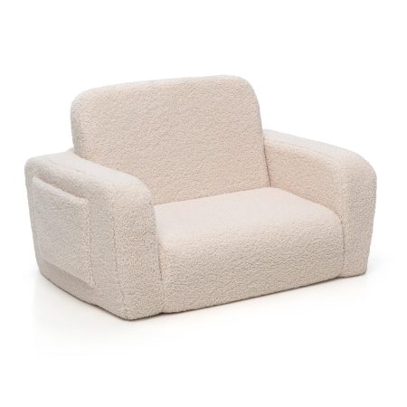 LUMI TEDDY gyermek összecsukható habszivacs fotel Szín: Soft Cream