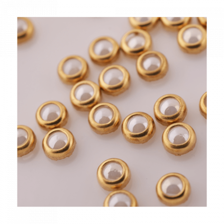 Diamond kő gyöngy 28 (white pearl gold)