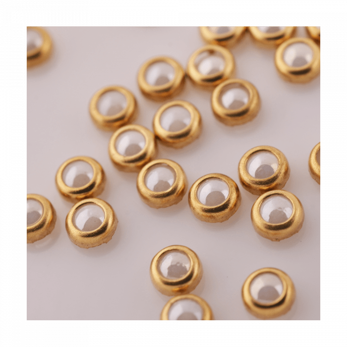 Diamond kő gyöngy 28 (white pearl gold)