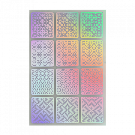 Nail Stencil 18 Holo Silver ()
