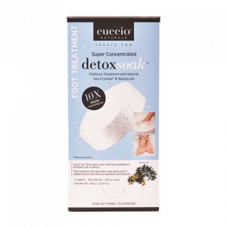 Cuccio Szuperkoncentrált Méregtelenítő Lábáztatós Kezelés Természetes Tengeri Kristályokkal és Növényi Kivonatokkal - Super Concentrated Detox Soak Pedicure Treatment with Natural Sea Crystals & Botanicals (12db)