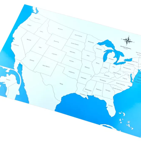 Ellenőrző térkép - USA Új - feliratokkal