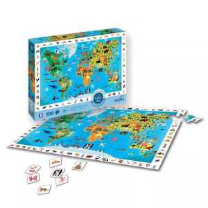 Sentosphere Puzzle - Állatokkal teli világtérkép