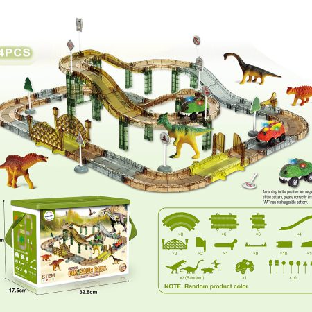 Dinoszaurusz verseny pálya elektromos autóval 84 darab a dobozban