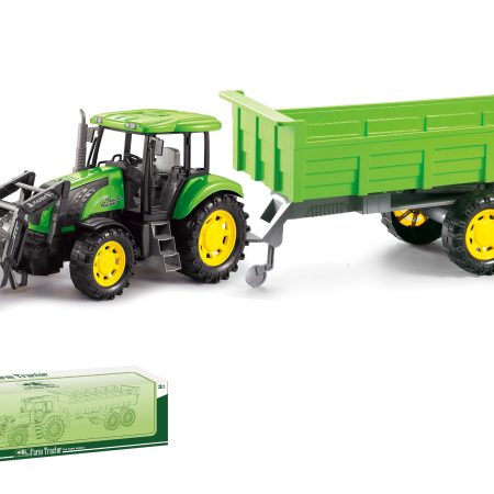 Traktor New farm 2025 zöld utánfutóval XXL