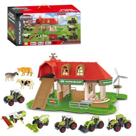 Nagy fém farm állatokkal és traktorokkal MT1437