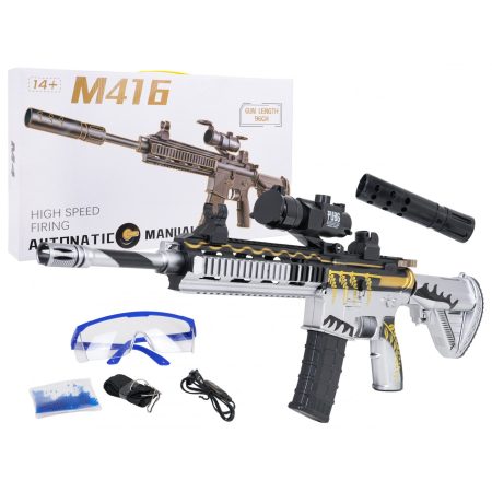 Gyermek M416 vízi golyós pisztoly tartozékokkal fehér