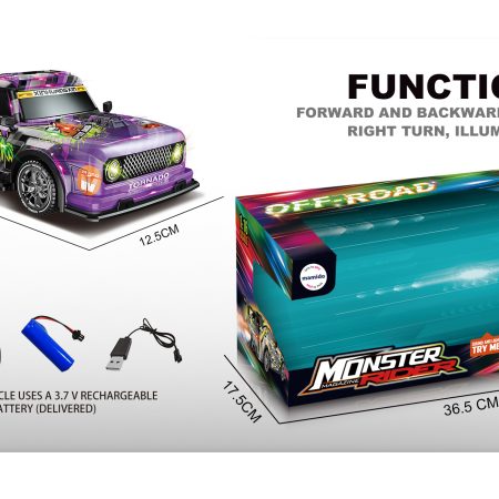 Távirányítós Drift Monster Rider autó füsthatással