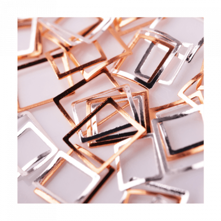 Fém Díszítő 32 Square Gold&Silver ()