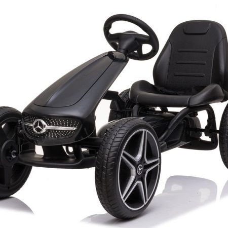 Gyermek Mercedes XMX610 fekete pedálos gokart | ECO bőr | Állítható ülés