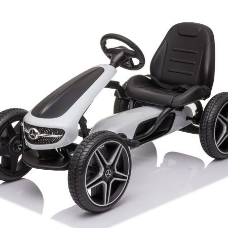 Gyermek Mercedes XMX610 fehér pedálos gokart | ECO bőr | Állítható ülés