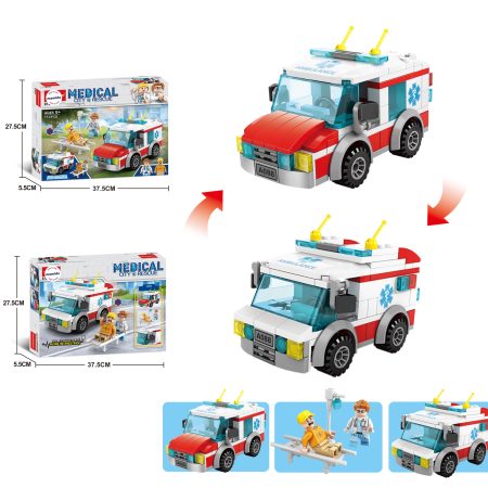 Mentőautó építőkészlet 173 darabos Medical Rescue figurákkal MT1126