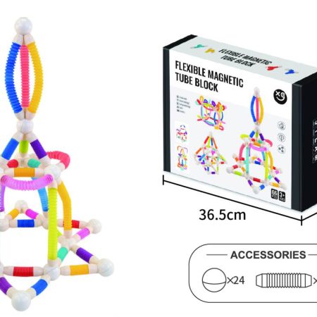 Rugalmas mágneses építőkészlet Tube Block Pro Max 66 darabos