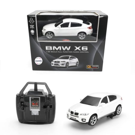 Távirányítós SUV BMW X6 1:28 autó világítással fehér